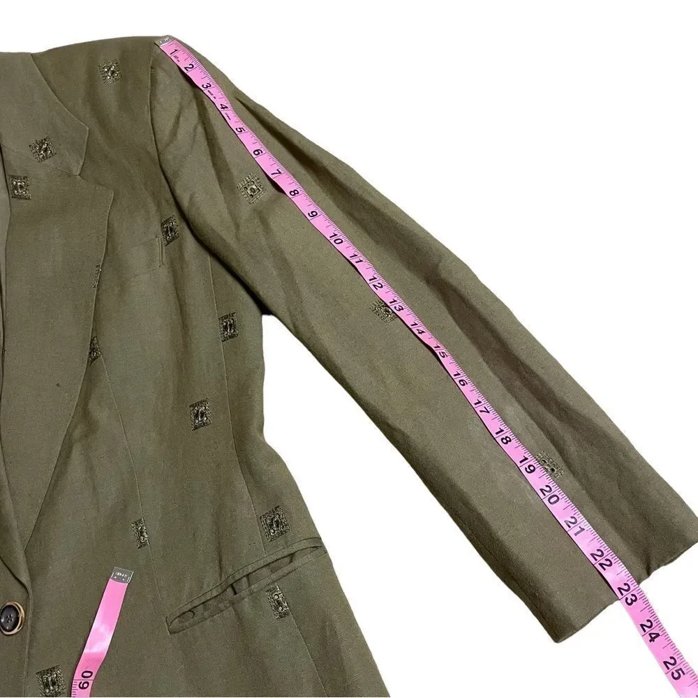 Green Linen Viscose blend Skirt suit - Luciano Tempesta size 8